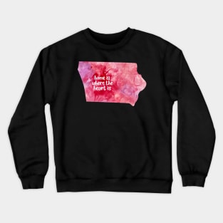 Iowa state watercolor map watercolor Watercolour Home is where the heart is Crewneck Sweatshirt